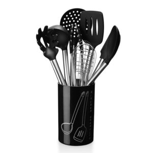 9-Piece Set Cooking Tools Set Premium Silicone Utensils Set Spatula Soup Spoon Non-stick Shovel Oil Brush Kitchen Tool